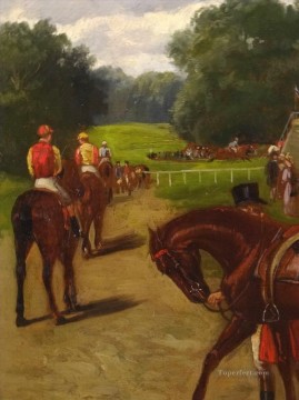 horse cats Painting - Horse Racing Day Samuel Edmund Waller genre